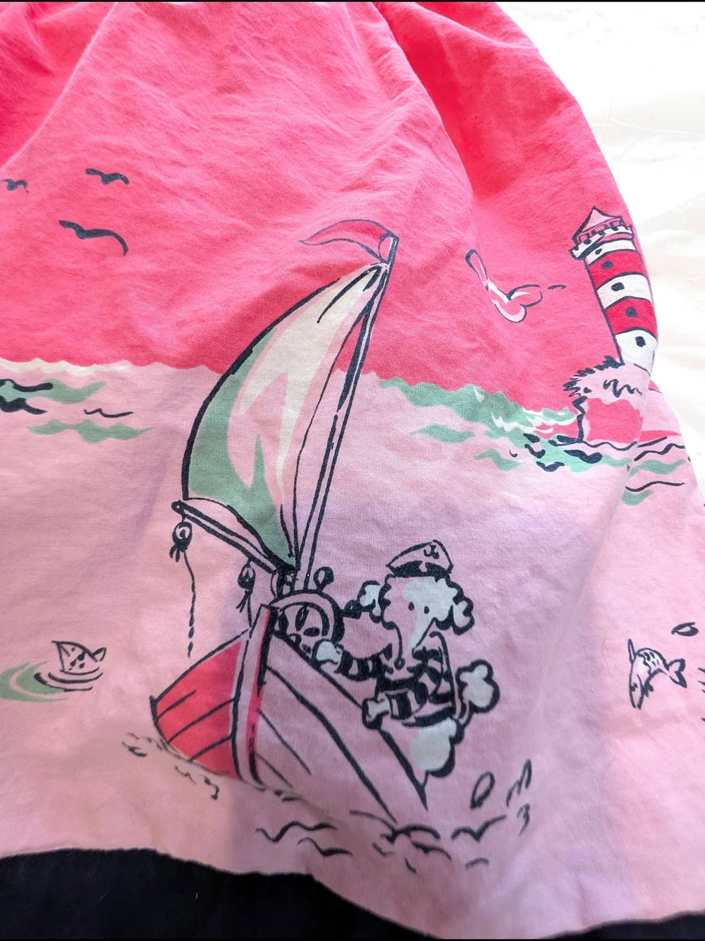 BabyGAP Pink Paris Poodle Sailboat Fishing Scene Dress W/ Tulle Slip Girls 4T